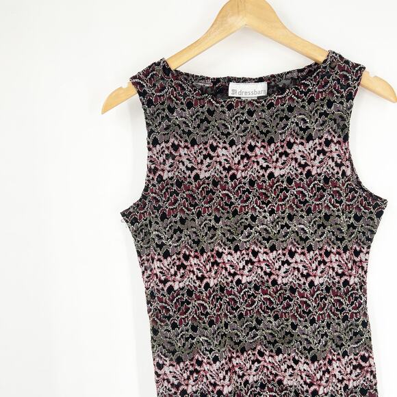 Vintage Y2k Dressbarn Lace Embroidered Textured Metallic Tank Large - Picture 5 of 6